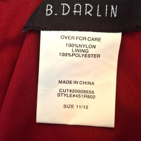 B. Darlin Women Sequined Off Shoulder Party Bodycon Dress Vamp Red Size 11/12 - Picture 8 of 12